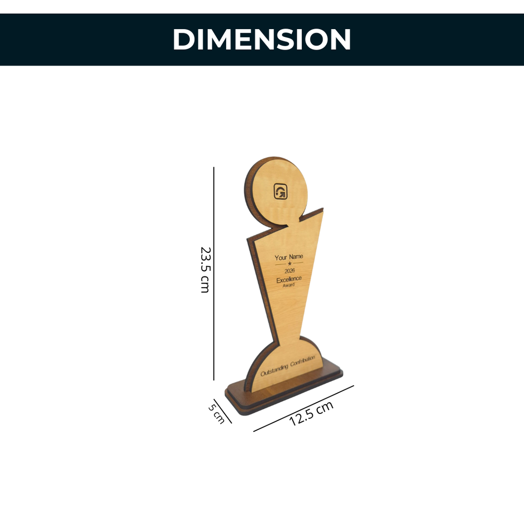 Customized MDF Wooden Trophy – Premium Corporate Award & Eco-Friendly Memento