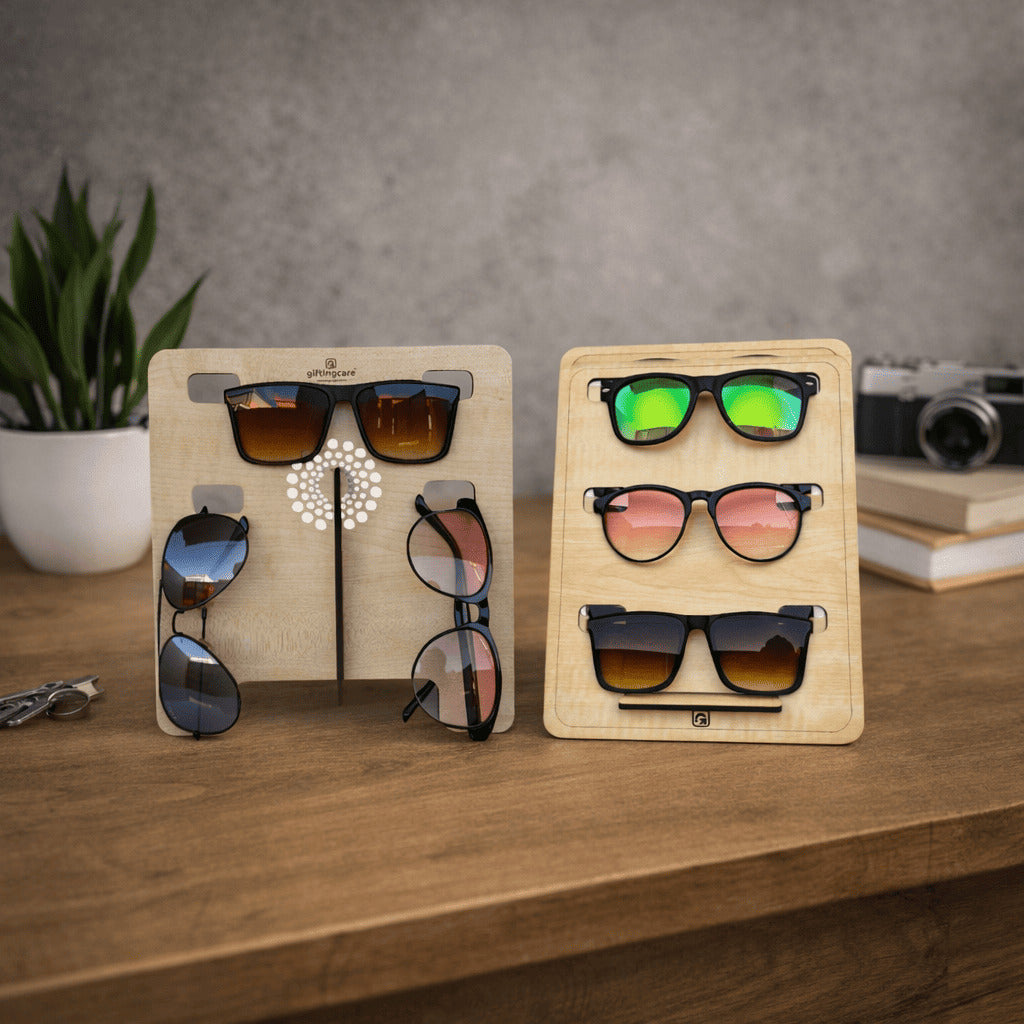 Sunglasses Holder Stand | Wooden Glasses Holder | Summer Birthday Gift | Personalised Gift | Glasses Organiser Combo