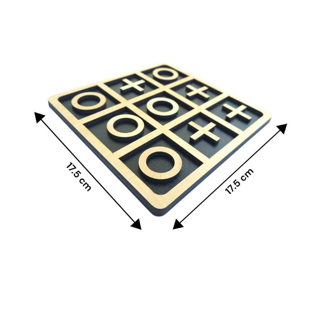 Tic Tac Toe Wooden Board Game |Learning and Educational Wooden Puzzle Game, XOXO Game for Kids & Family