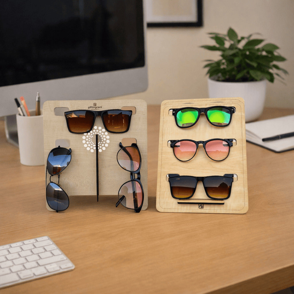 Sunglasses Holder Stand | Wooden Glasses Holder | Summer Birthday Gift | Personalised Gift | Glasses Organiser Combo