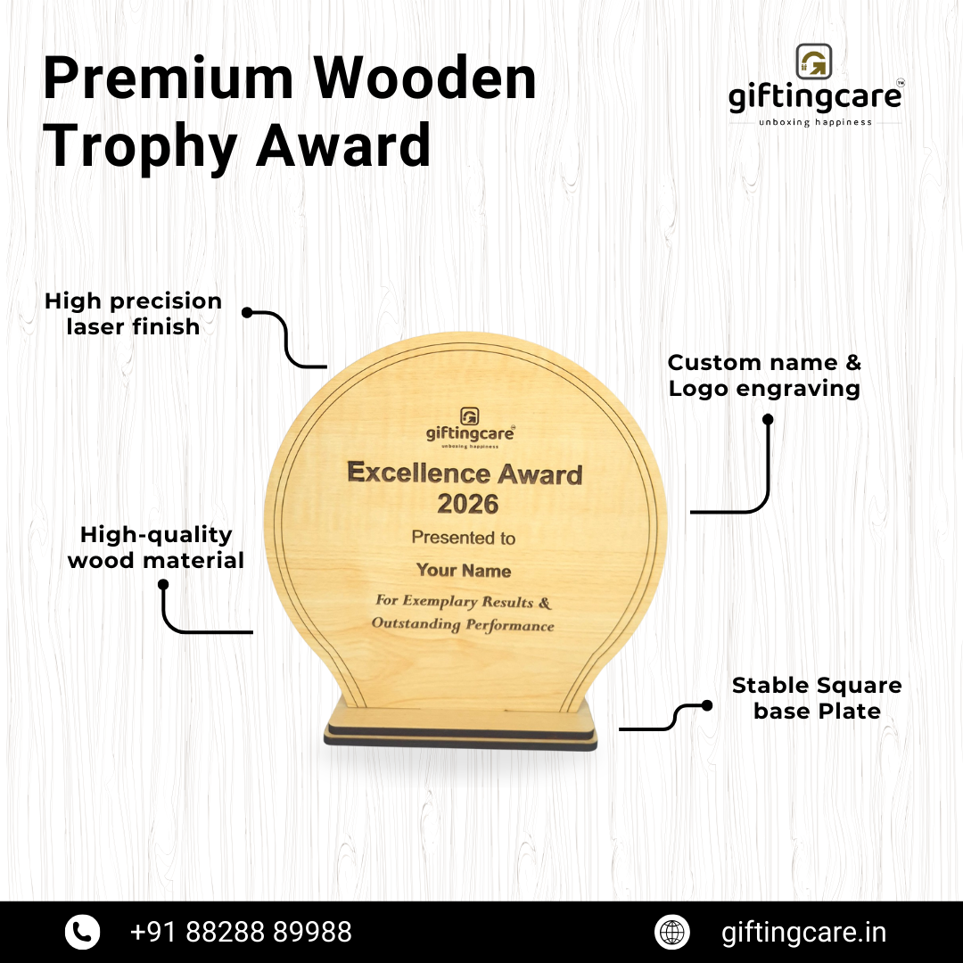 MDF Wooden Trophy | Customized Memento for Achievements & Events