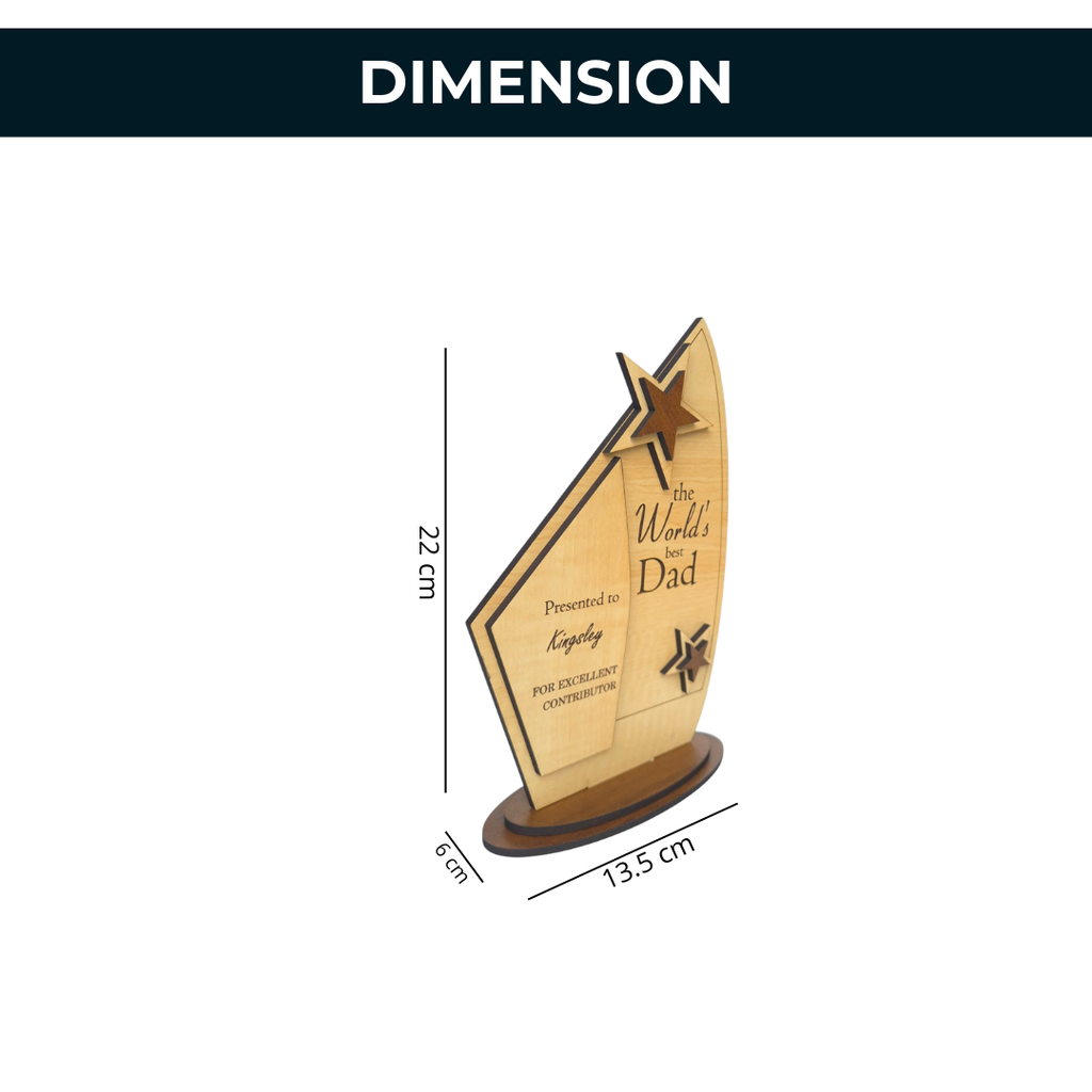Premium MDF Wooden Trophy – Personalized Corporate Recognition Award