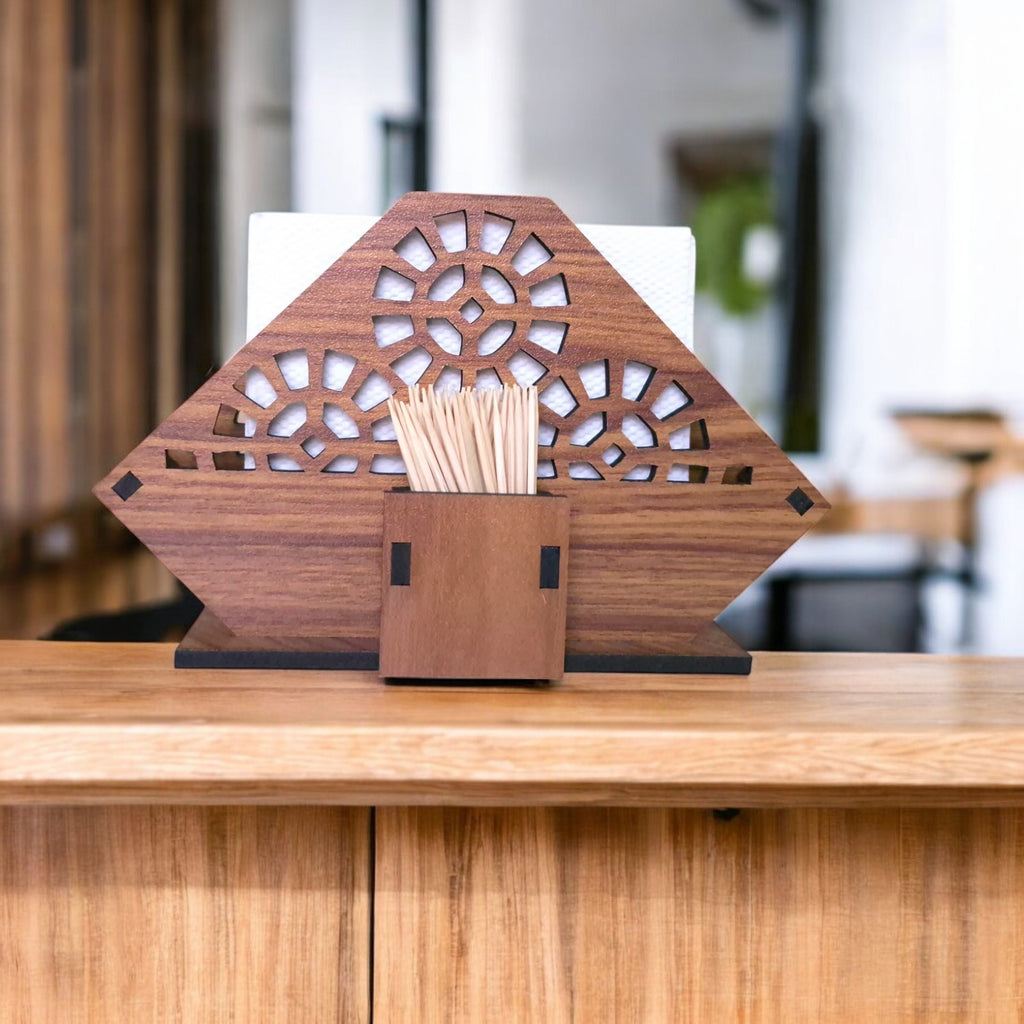 Wooden Cutlery Stand for Kitchen & Dining Table | Spoon, Knife & Fork Holder |3 Compartments & 2 Compartments Combo Set Of 2