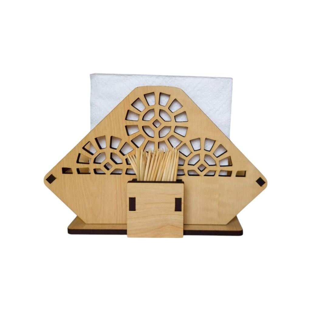 Tissue Paper and Toothpick Holder | Decorative and Premium Wooden holder ideal for Home, Kitchen Dining Table, Restaurants and Café