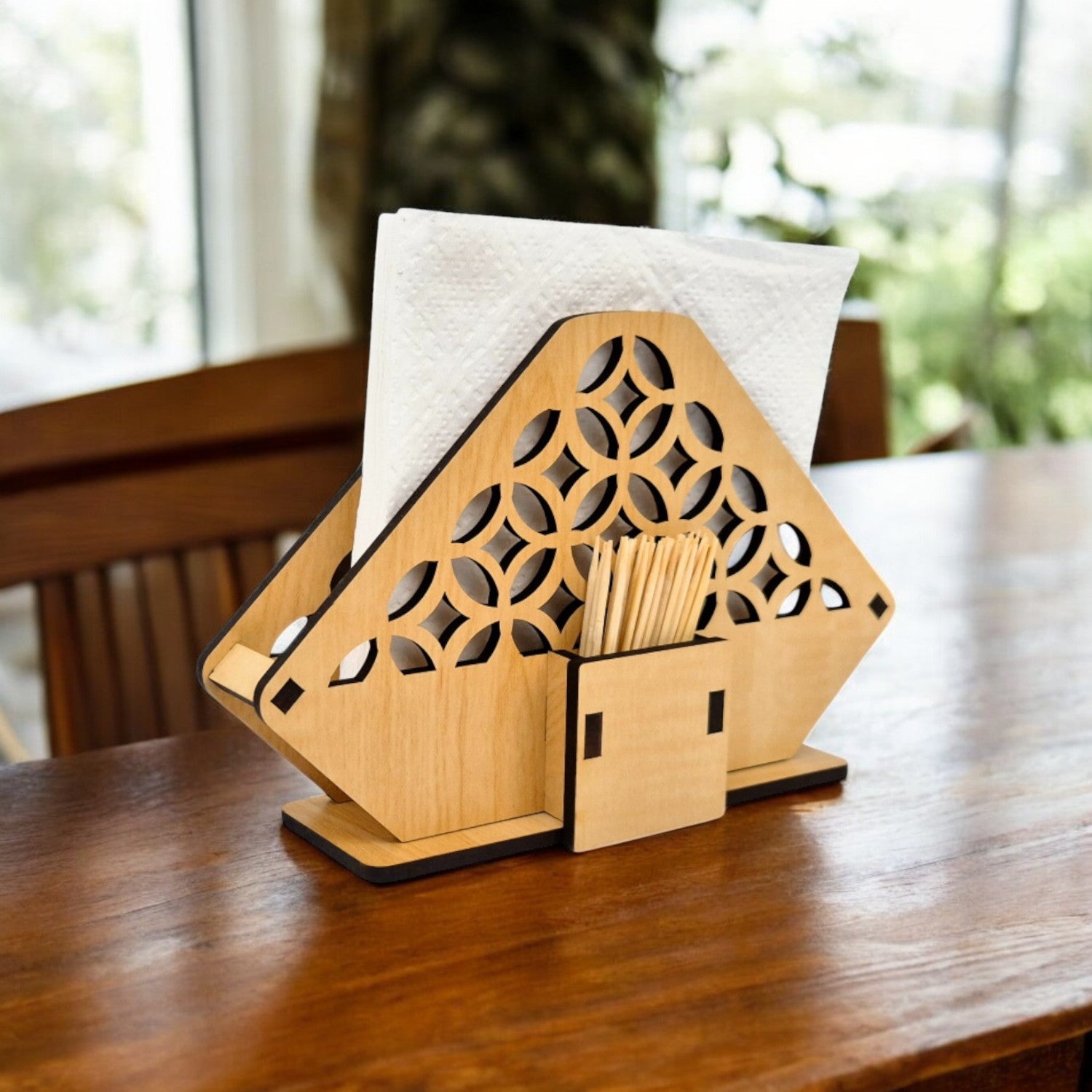 Wooden Cutlery Stand for Kitchen & Dining Table | Spoon, Knife & Fork Holder |3 Compartments & 2 Compartments Combo Set Of 2