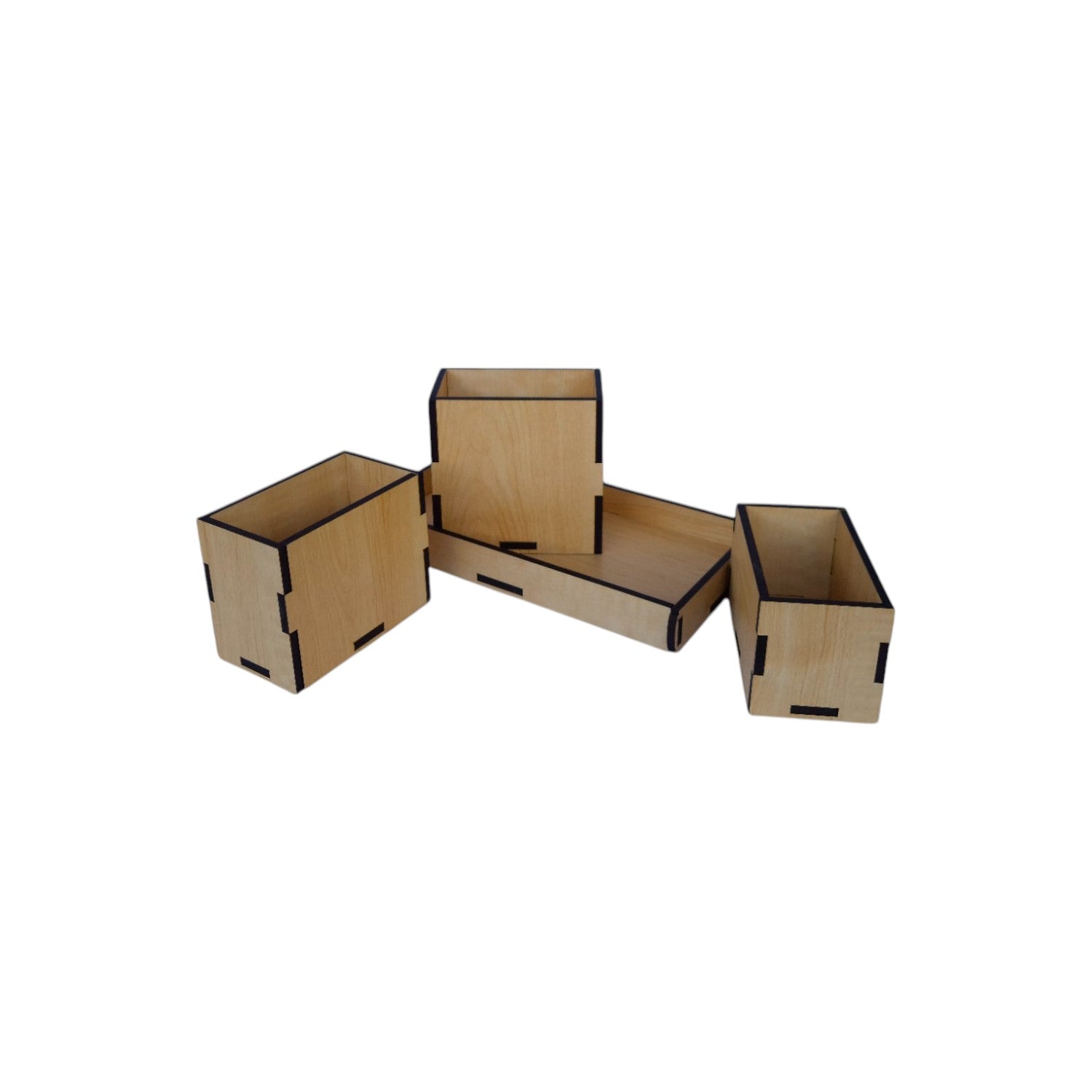 Multipurpose Desk Organizers with multiple compartments| 3 Boxes with Tray Stationary Organizer Ideal for Office, Students and Professionals
