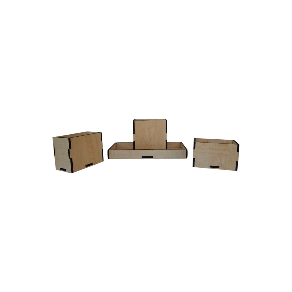 Multipurpose Desk Organizers with multiple compartments| 3 Boxes with Tray Stationary Organizer Ideal for Office, Students and Professionals