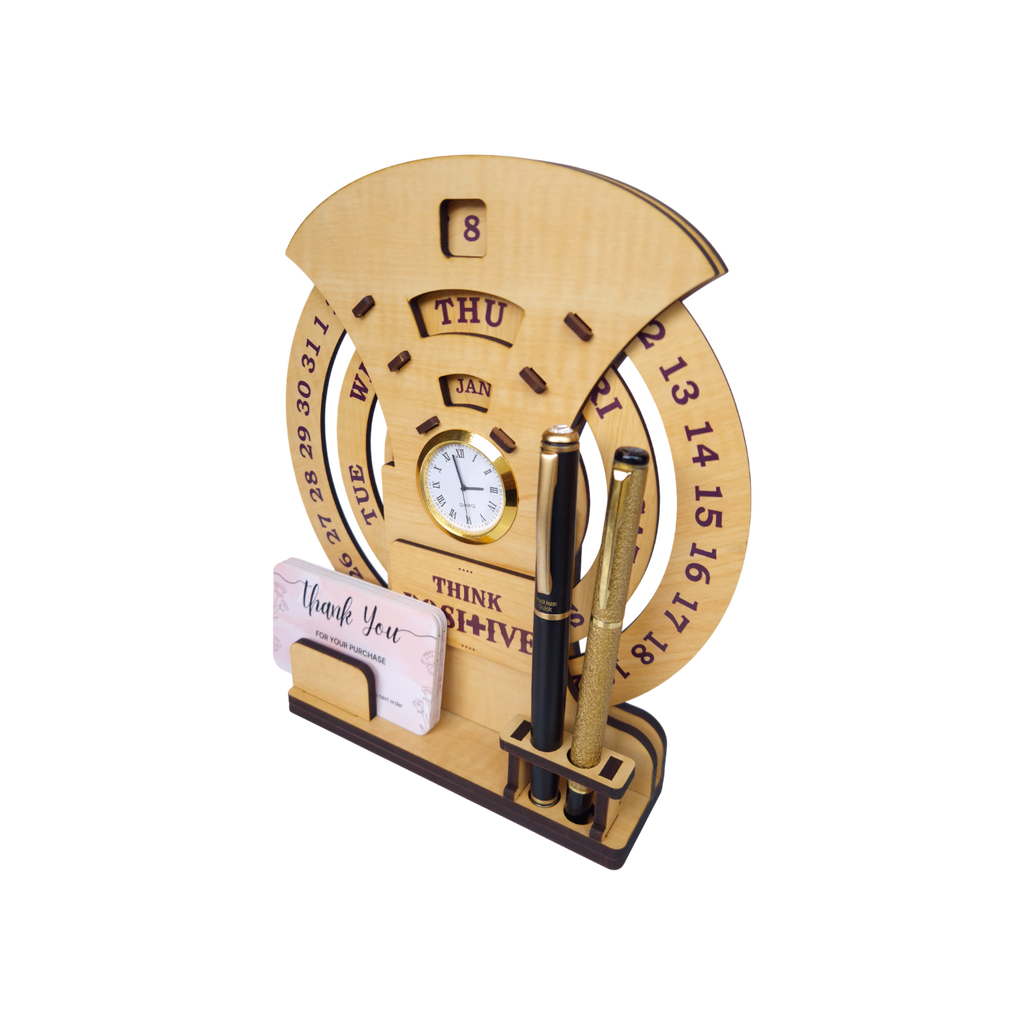 Circular lifetime wooden Wall Calendar for Office and home