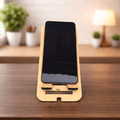 Wooden Mobile Stand with charging cable slot | 3 level adjustable phone holder