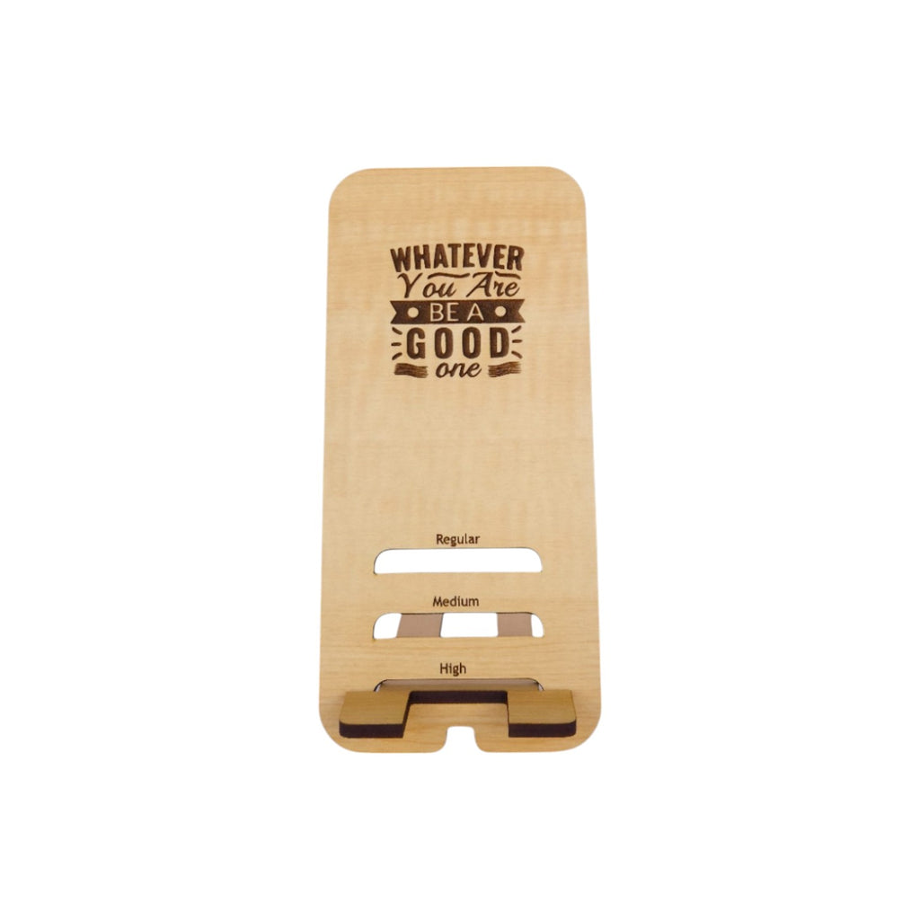 Wooden Mobile Stand with charging cable slot | 3 level adjustable phone holder