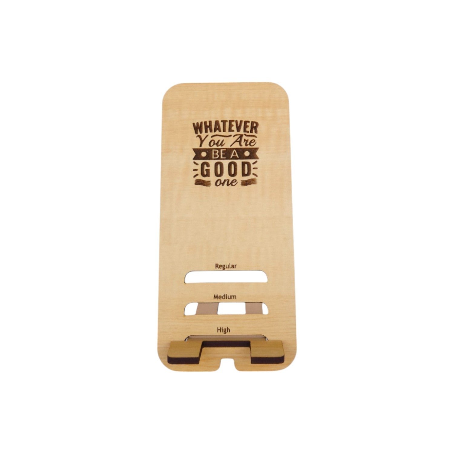 Wooden Mobile Stand with charging cable slot | 3 level adjustable phone holder