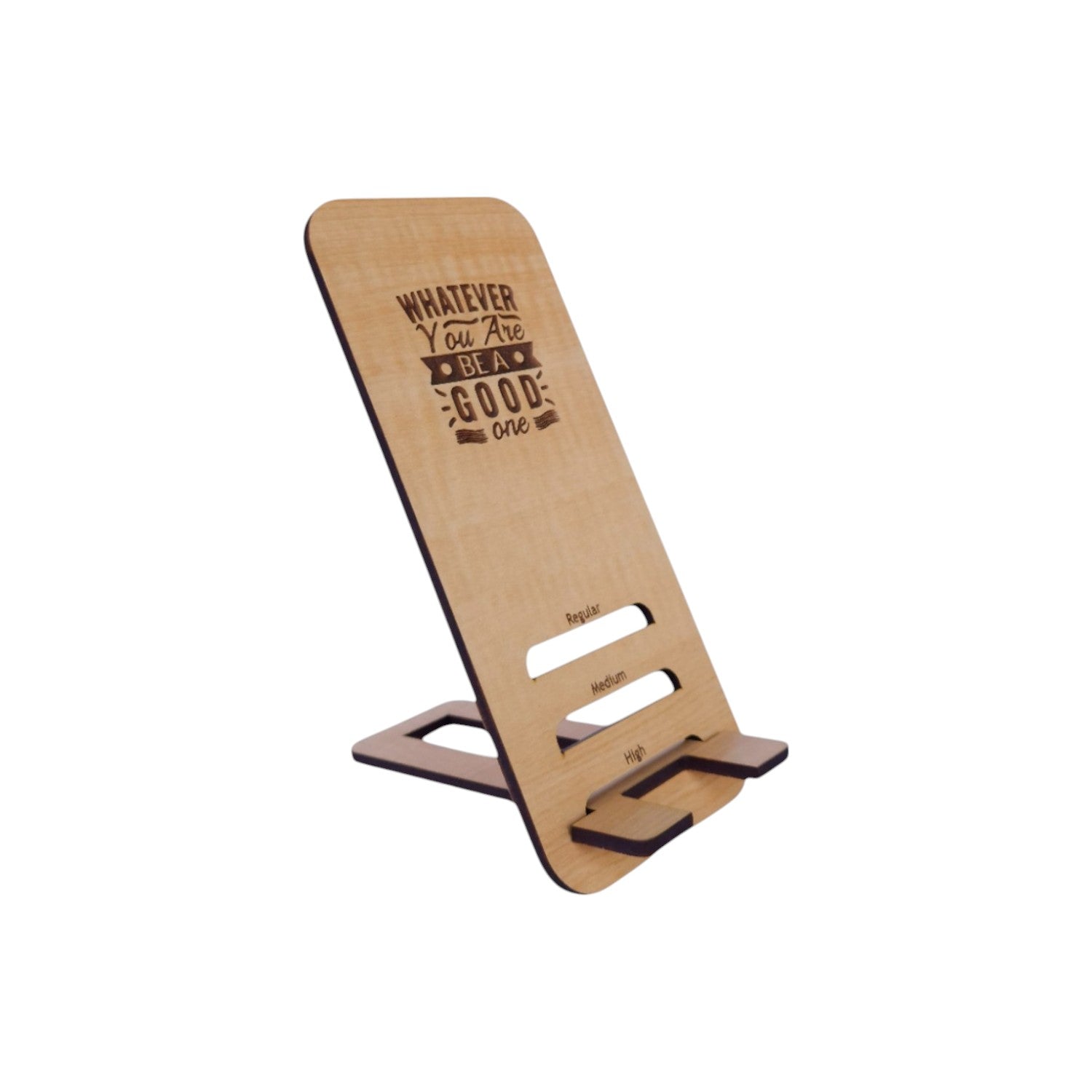 Wooden Mobile Stand with charging cable slot | 3 level adjustable phone holder