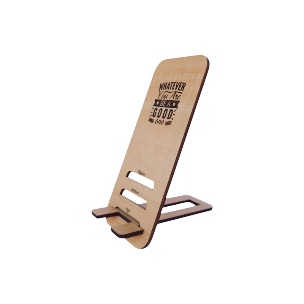 Wooden Mobile Stand with charging cable slot | 3 level adjustable phone holder