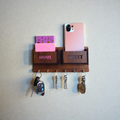 Wooden Wall Mounted Key Holders with 2 separate Racks for storage| 6 Hooks | Attractive & Decorative.