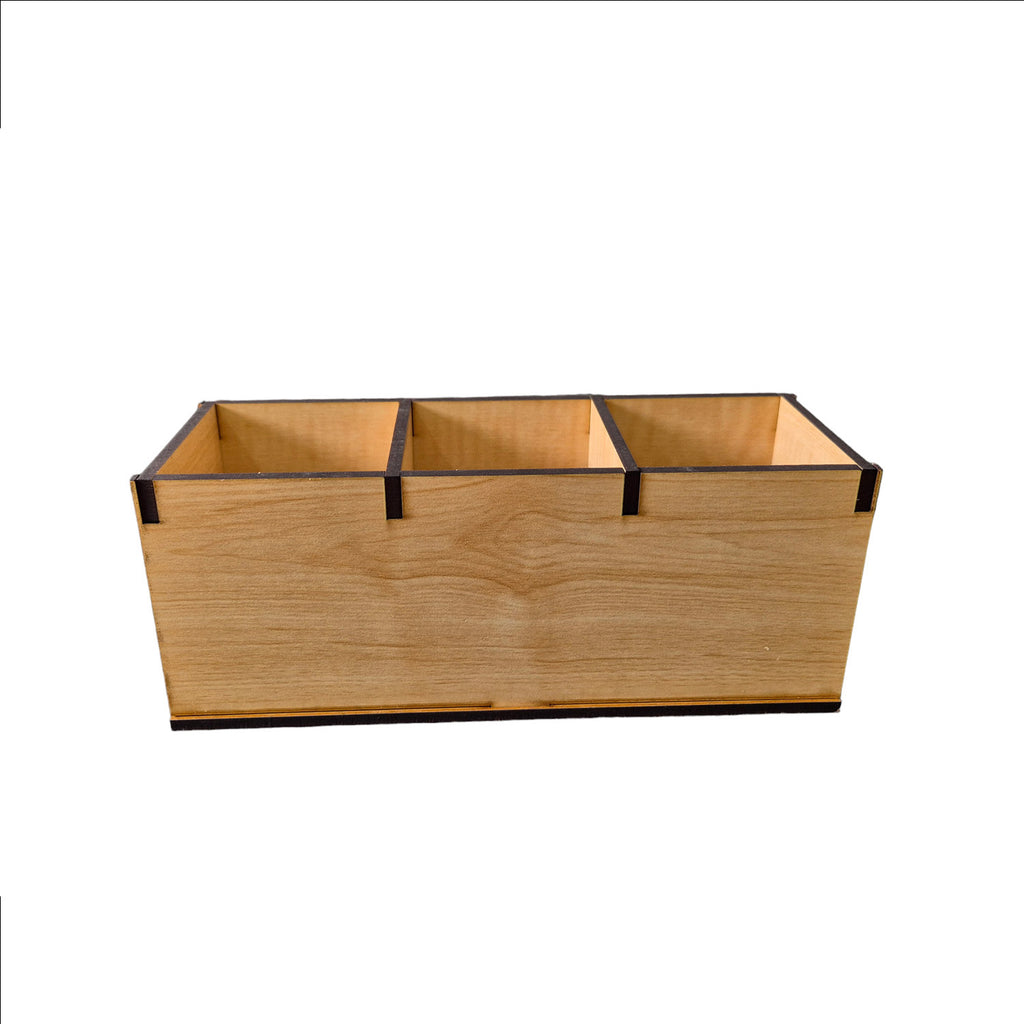 Wooden desk organizers and pen, stationery stands ideal for office and home desks |3 Compartments