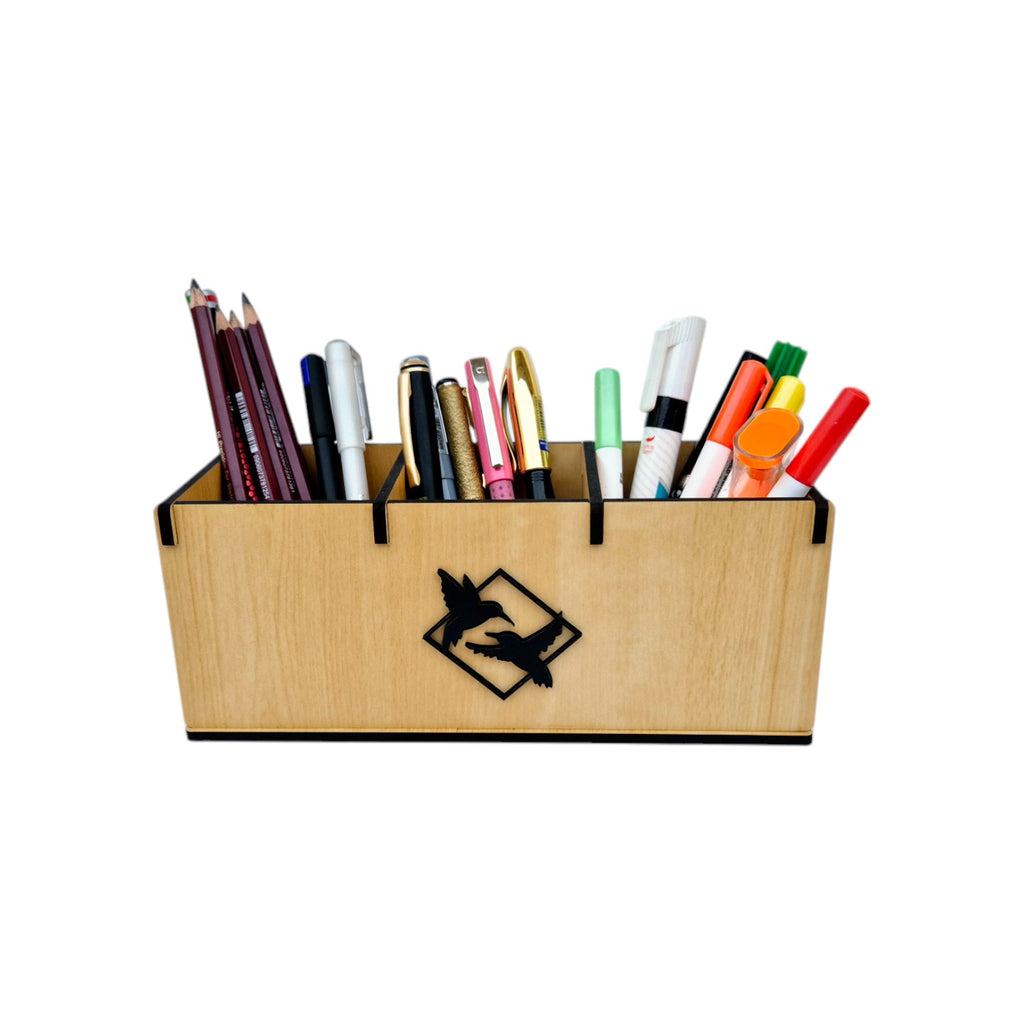 Wooden desk organizers and pen, stationery stands ideal for office and home desks |3 Compartments