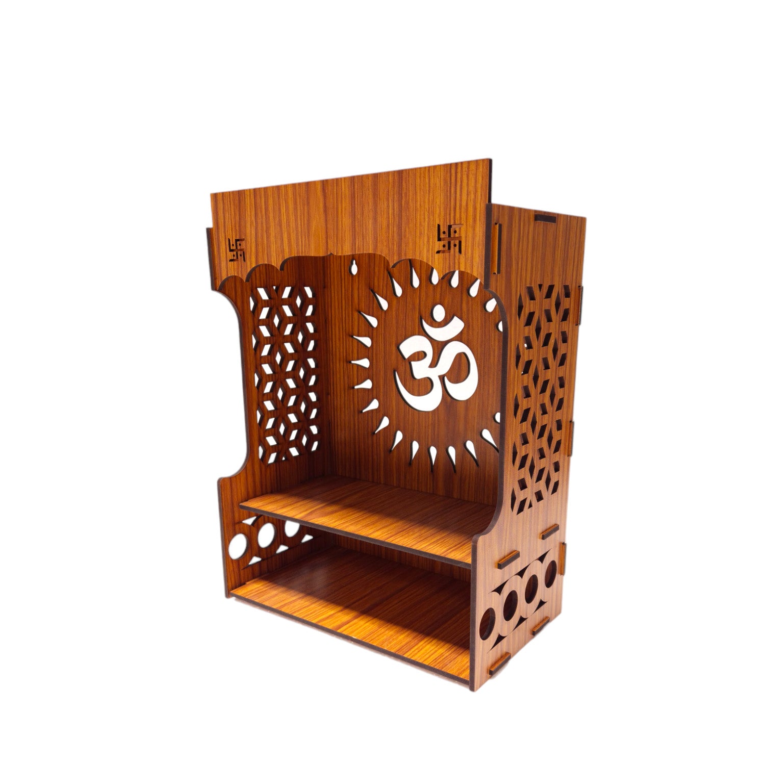 Wooden Temple for Office & Home (Swastik)