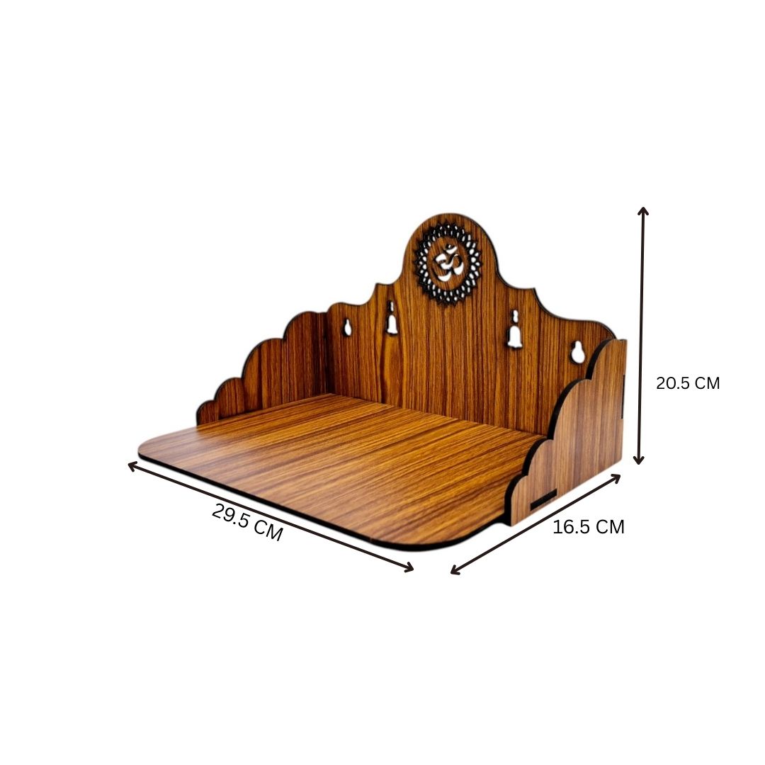 Wooden Temple/ Pooja Mandir for Home and Office Pooja Stand Modern Puja Mandir for Home or Shop |Wall mounted or Tabletop