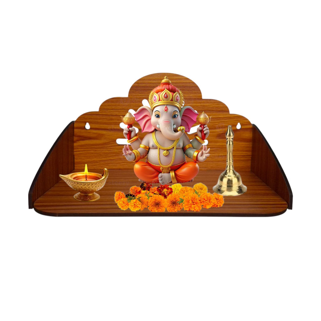 Wooden Temple/ Pooja Mandir for Home and Office Pooja Stand Modern Puja Mandir for Home or Shop |Wall mounted or Tabletop