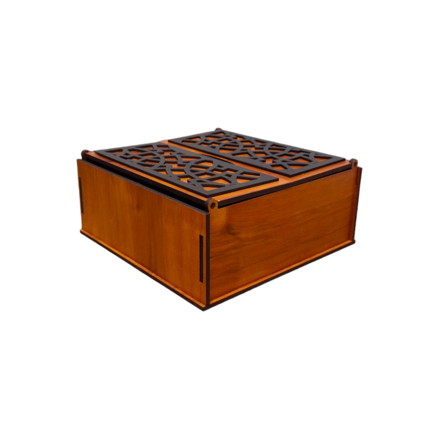 Wooden dry fruit & spice box with 4 compartments