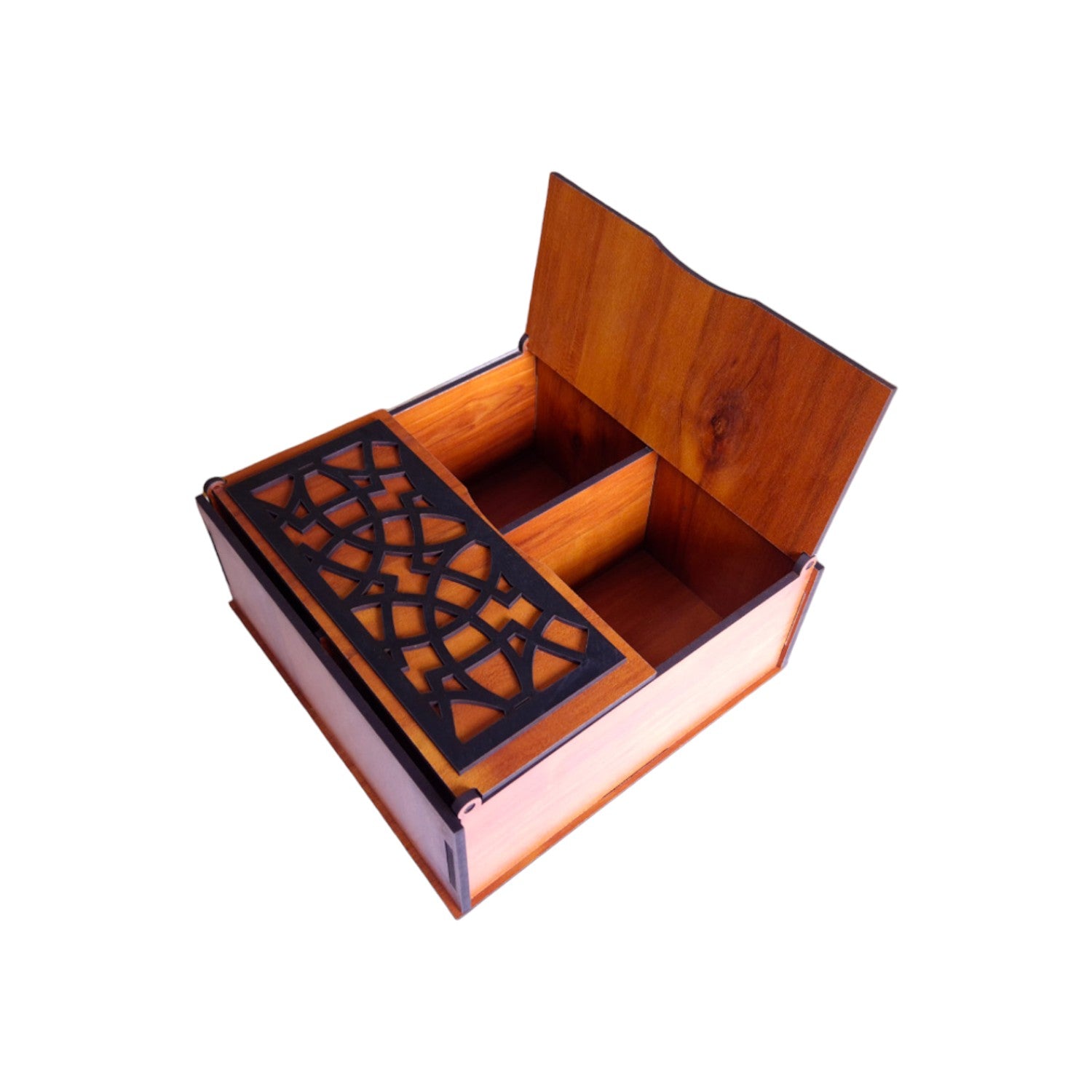 Wooden dry fruit & spice box with 4 compartments