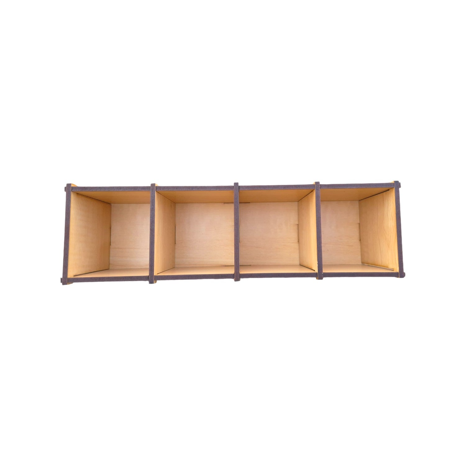 4 Compartments Wooden Desk Organizer, Stationery, Pen, Stand for Office & Home.