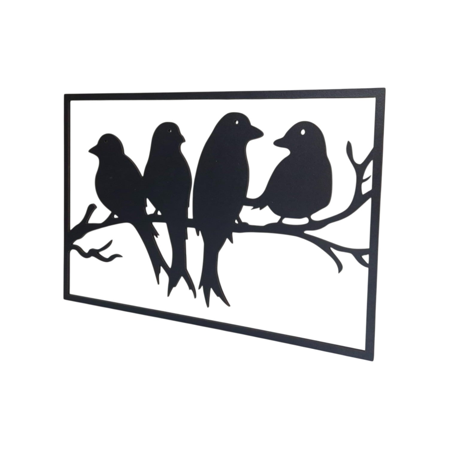 "Wooden 4 Birds wall Art Painting/ Wall Decorative for Living room, Office or Home | Dual Layer Black & White Wooden MDF "