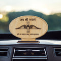 Khatu Shyam Ji Wooden Idol for Car Dashboard Home Decor Pooja Room Office Study Table Showpiece Gift Item (Oval Design)