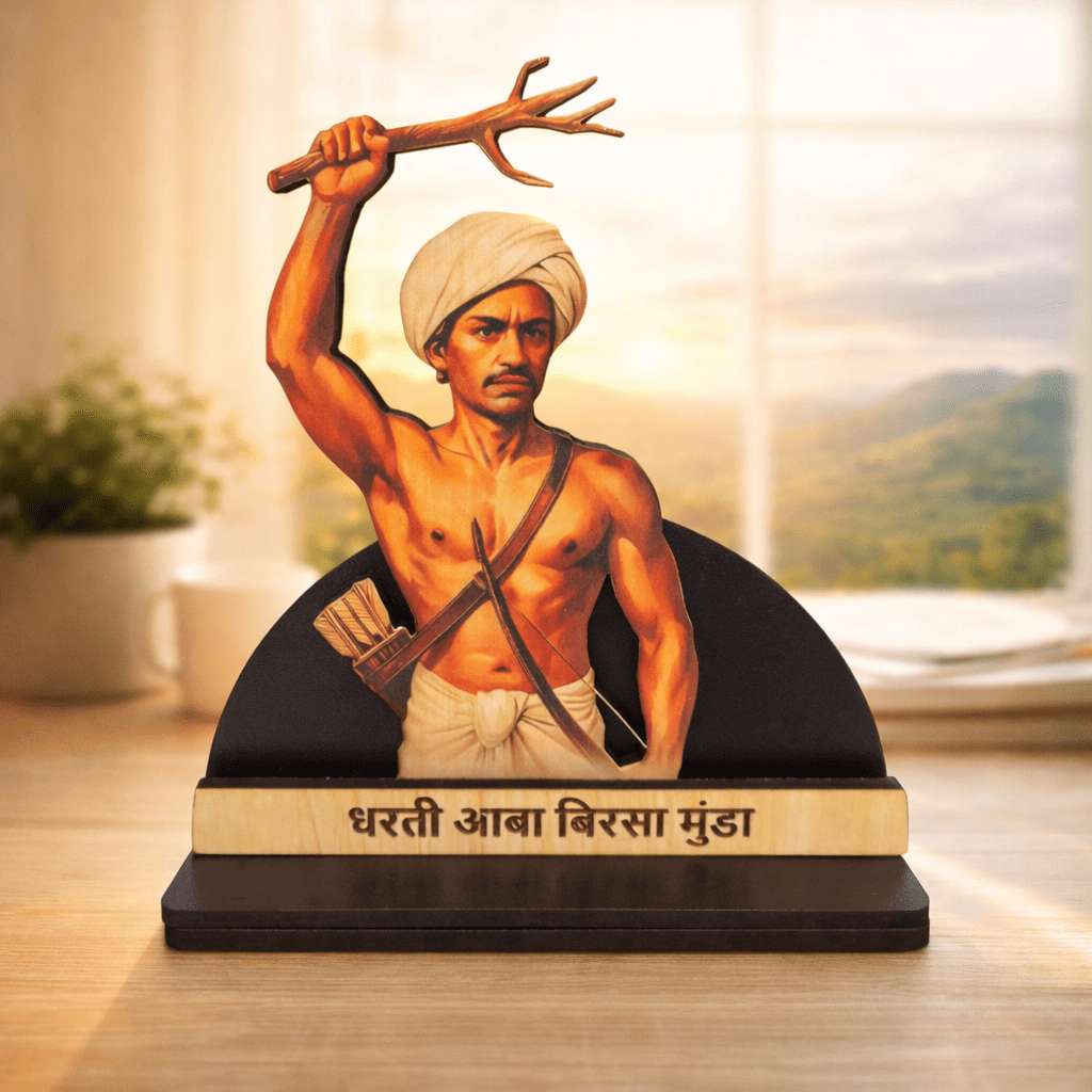 Birsa Munda Wooden Tabletop | Idol for Home, Office & Puja Decor | Divine Gifts