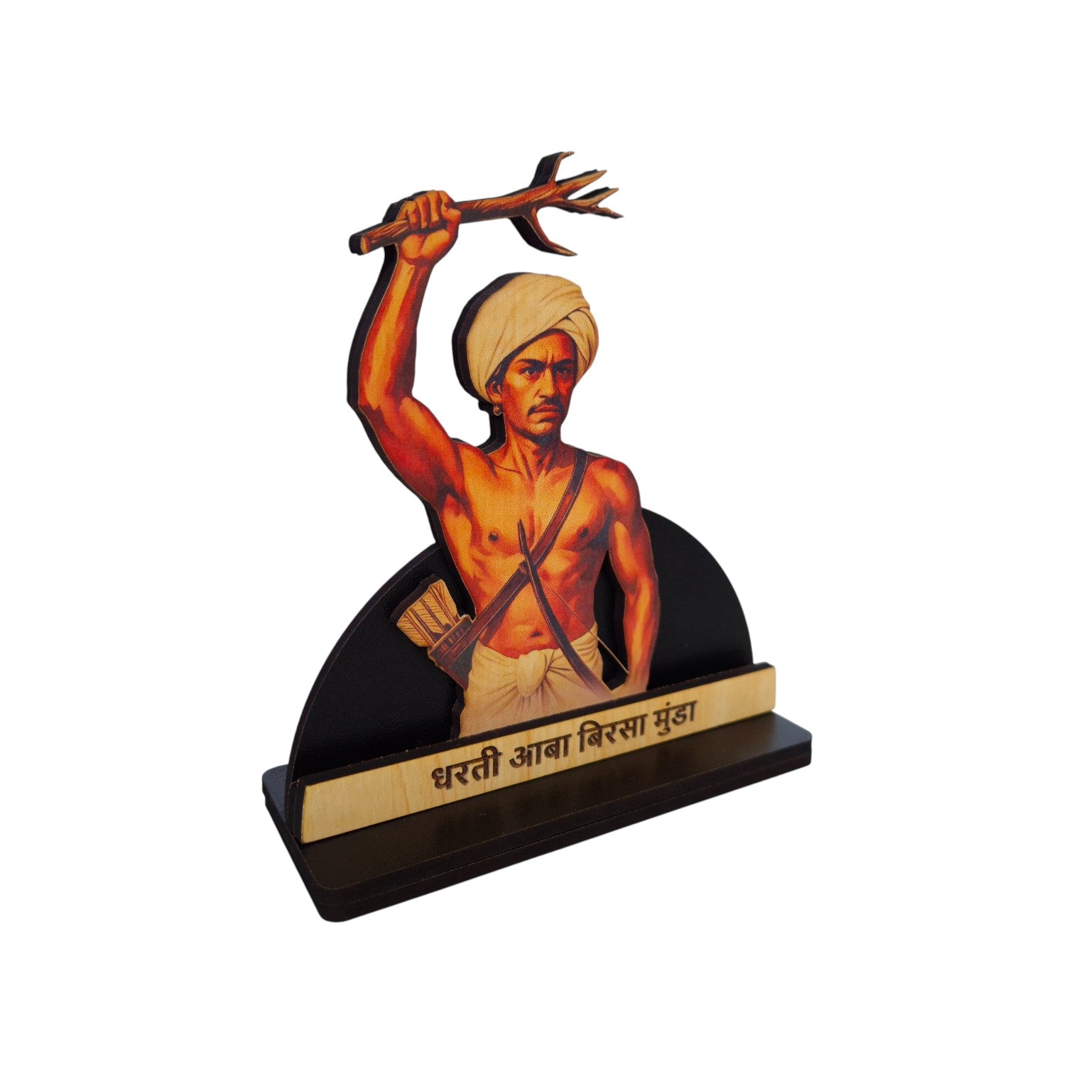 Birsa Munda Wooden Tabletop | Idol for Home, Office & Puja Decor | Divine Gifts
