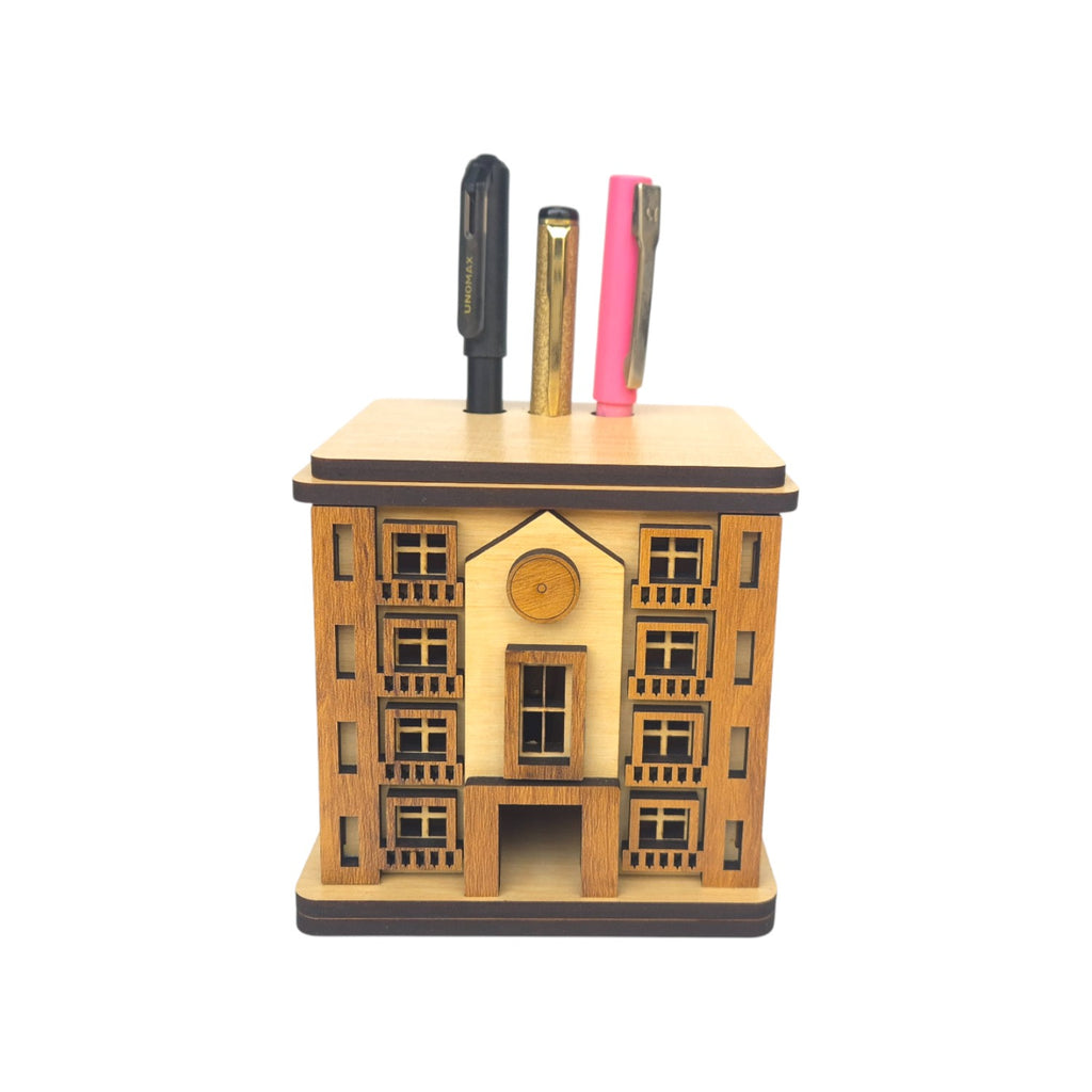 Home Miniature Desk Organizer with lifetime Calendar Penholder, Sticky note holder