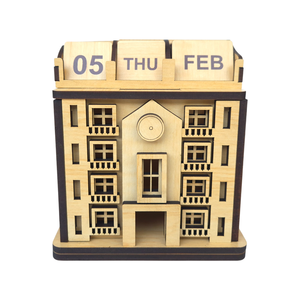 Home Miniature Desk Organizer with lifetime Calendar Penholder, Sticky note holder