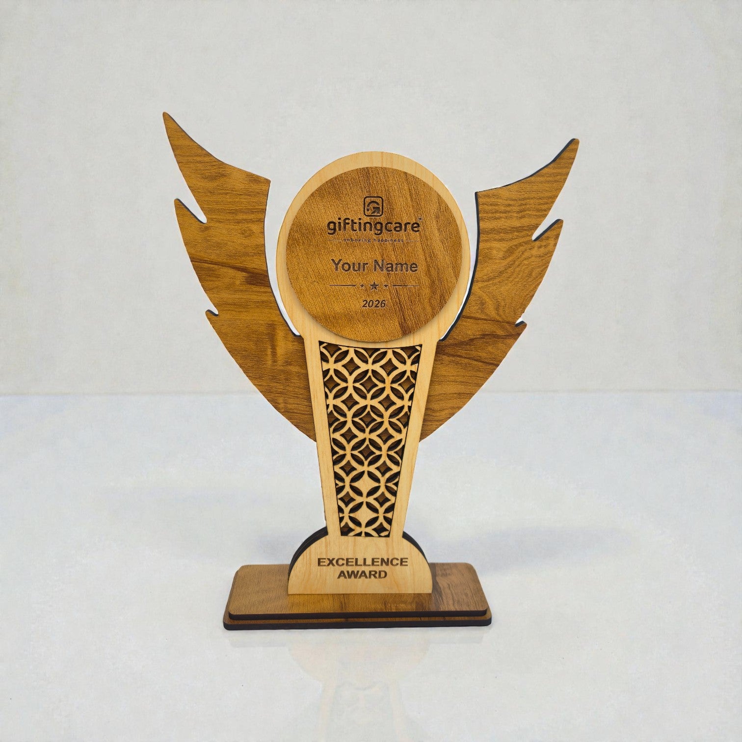Personalized Wooden Award Trophy – MDF Recognition Plaque