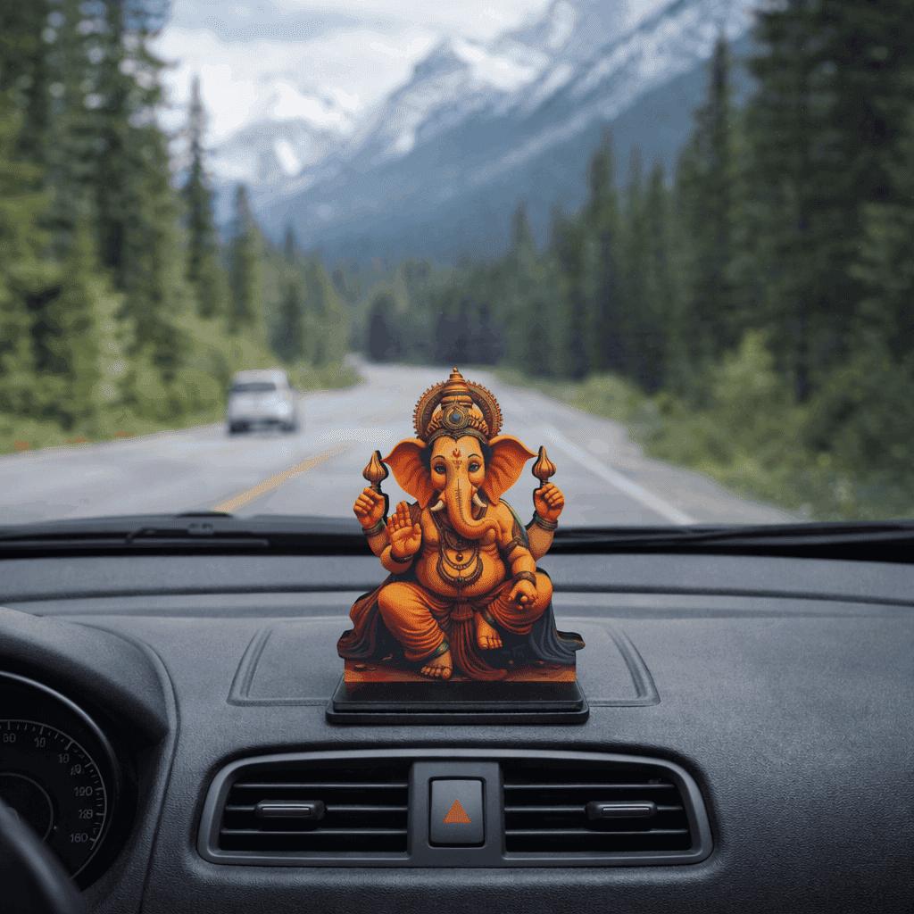 Lord Ganesha God Idol for Car , Home & Office | Ganpati Bappa Murti | Decorative Ganesh Ji Showpiece for  Gift Purpose