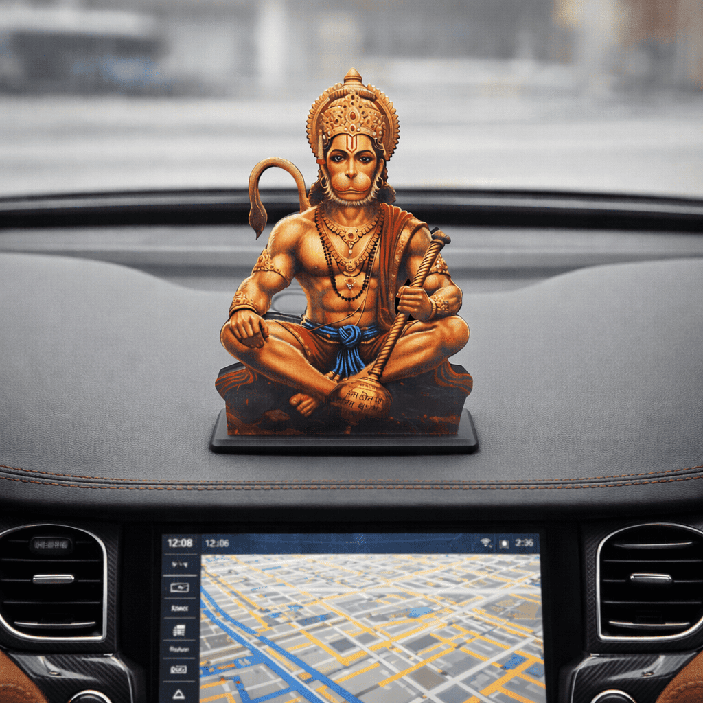 Hanuman Ji Idol for Car, Home & Office | Bajrang Bali Idol | Hanuman Ji Showpiece suitable for Desk, Temple, Dashboard