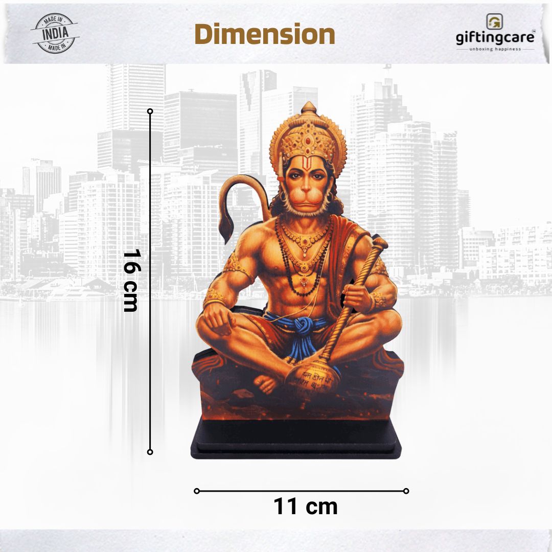 Hanuman Ji Idol for Car, Home & Office | Bajrang Bali Idol | Hanuman Ji Showpiece suitable for Desk, Temple, Dashboard