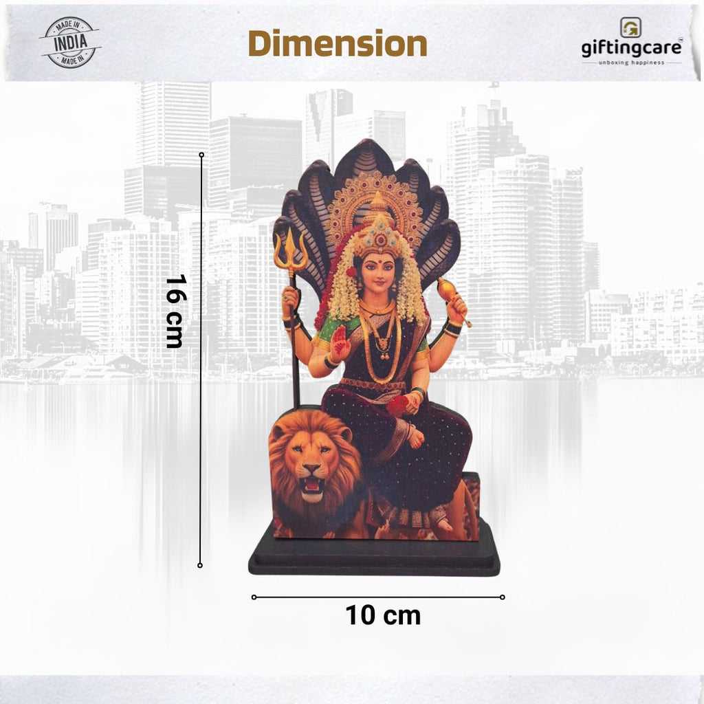 Durga MataJi Idol for Car, Home & Office | Lord Durga Showpiece suitable for Desk, Temple, Dashboard