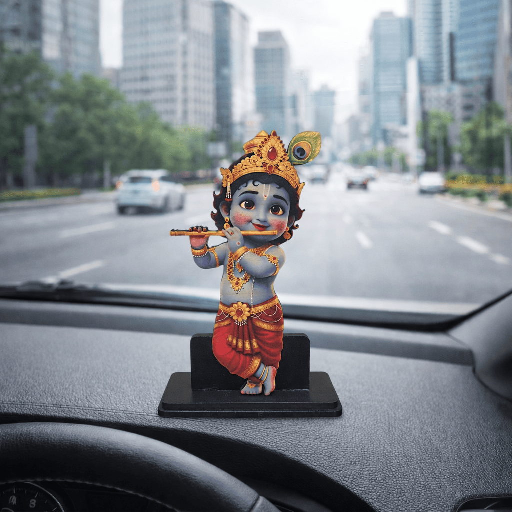 Krishna ji Idol for Car, Home & Office | Lord Krishna Showpiece suitable for Desk, Temple, Dashboard