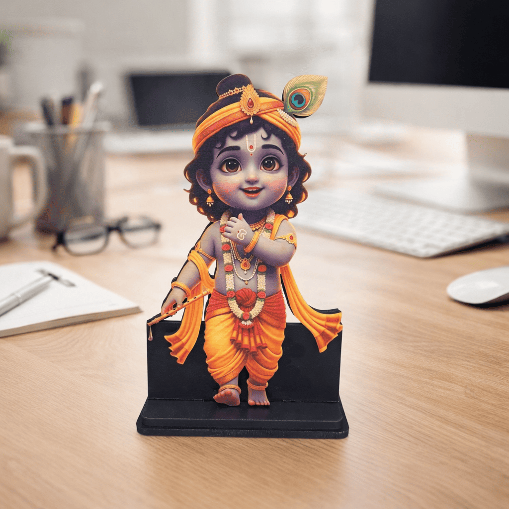 Krishna ji Idol for Car, Home & Office | Lord Krishna Showpiece suitable for Desk, Temple, Dashboard